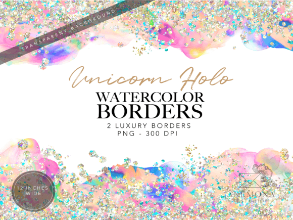 Download Holographic Border, Unicorn Glitter - Unicorn Collection