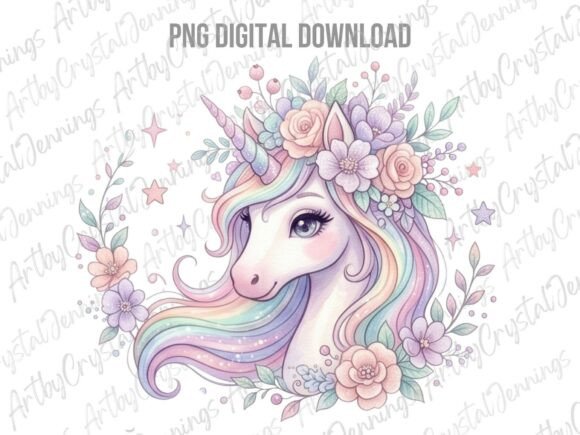 Download Pastel Floral Unicorn PNG - Premium Resources