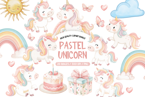 Download Pastel Unicorn Clipart Bundle Set - Premium Resources